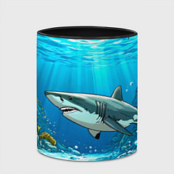 Кружка 3D Акула в океане, цвет: 3D-белый + черный — фото 2