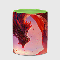 Кружка 3D Дракон красный мифический, цвет: 3D-белый + светло-зеленый — фото 2