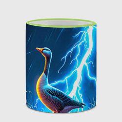 Кружка 3D Гусь и разряд молнии, цвет: 3D-светло-зеленый кант — фото 2