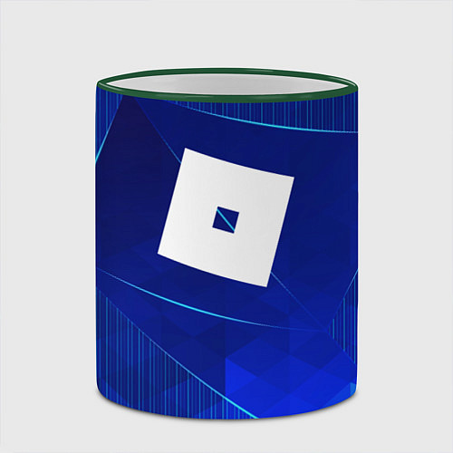 Кружка цветная Roblox blue poly / 3D-Зеленый кант – фото 2