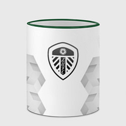 Кружка 3D Leeds United white poly, цвет: 3D-зеленый кант — фото 2