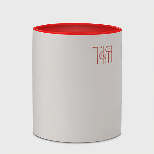 Кружка цветная Вязью Татьяна - красная надпись / 3D-Белый + красный – фото 2