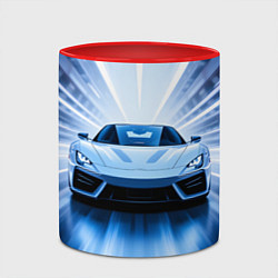 Кружка 3D Спорткар на скорости, цвет: 3D-белый + красный — фото 2