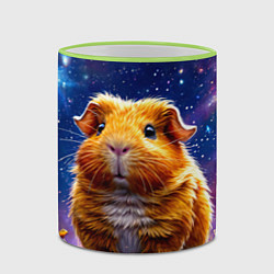 Кружка 3D Морская свинка в космосе, цвет: 3D-светло-зеленый кант — фото 2