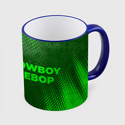 Кружка 3D Cowboy Bebop - green gradient по-горизонтали, цвет: 3D-синий кант