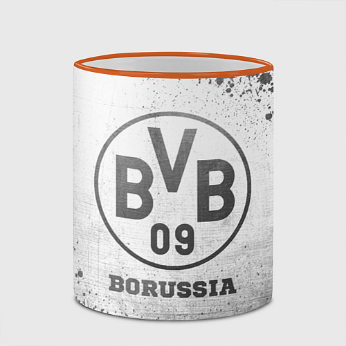 Кружка цветная Borussia - white gradient / 3D-Оранжевый кант – фото 2