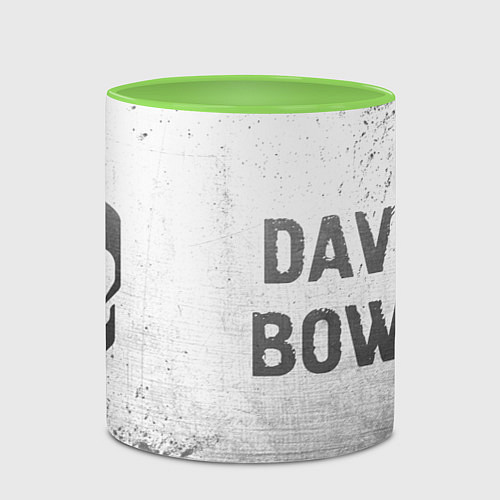 Кружка цветная David Bowie - white gradient по-горизонтали / 3D-Белый + светло-зеленый – фото 2