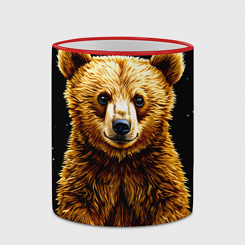 Кружка цветная Медведь бурый / 3D-Красный кант – фото 2
