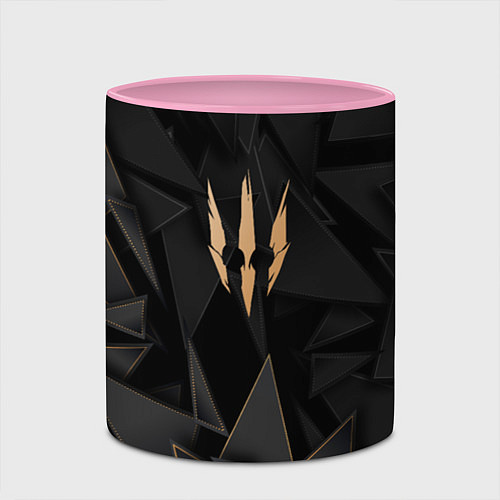 Кружка цветная The Witcher golden poly / 3D-Белый + розовый – фото 2
