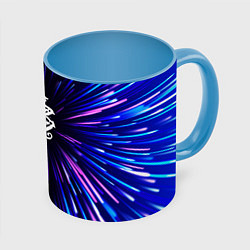 Кружка 3D Nickelback neon energy, цвет: 3D-белый + небесно-голубой