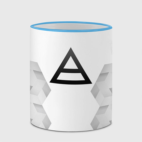 Кружка цветная Thirty Seconds to Mars white poly / 3D-Небесно-голубой кант – фото 2