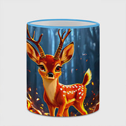 Кружка 3D Олененок в огне, цвет: 3D-небесно-голубой кант — фото 2