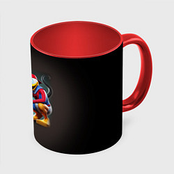 Кружка 3D Venom-Trump and Spider-Duck meme, цвет: 3D-белый + красный