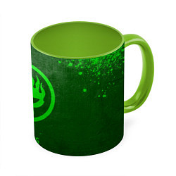 Кружка 3D The Offspring - green gradient, цвет: 3D-белый + светло-зеленый