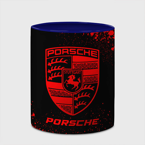 Кружка цветная Porsche - red gradient / 3D-Белый + синий – фото 2