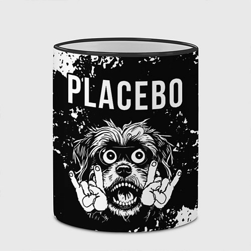 Кружка цветная Placebo рок пес / 3D-Черный кант – фото 2