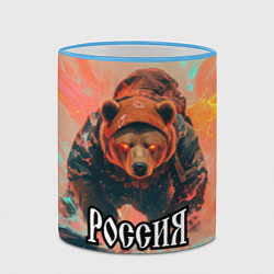Кружка 3D Россия - медведь, цвет: 3D-небесно-голубой кант — фото 2