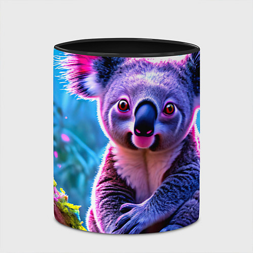 Кружка цветная Коала на дереве / 3D-Белый + черный – фото 2