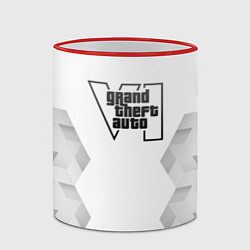 Кружка 3D GTA6 white poly, цвет: 3D-красный кант — фото 2