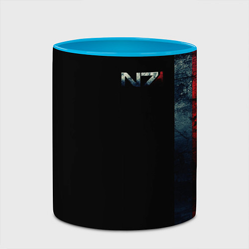 Кружка цветная Shepard N7 - светлый / 3D-Белый + небесно-голубой – фото 2