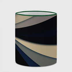 Кружка 3D Фрактальные линии - темный, цвет: 3D-зеленый кант — фото 2