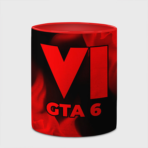 Кружка цветная GTA 6 - red gradient / 3D-Белый + красный – фото 2