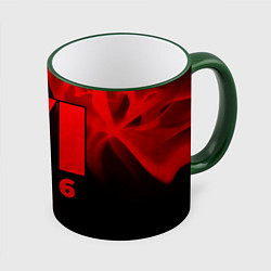 Кружка 3D GTA 6 - red gradient, цвет: 3D-зеленый кант