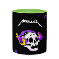 Кружка 3D Metallica неоновый череп, цвет: 3D-белый + светло-зеленый — фото 2