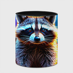 Кружка 3D Енот в огне, цвет: 3D-белый + черный — фото 2