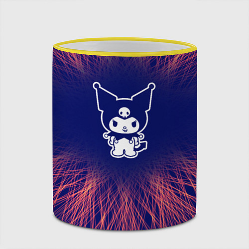 Кружка цветная Kuromi red energy / 3D-Желтый кант – фото 2