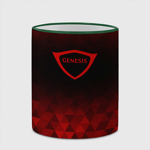 Кружка цветная Genesis red poly / 3D-Зеленый кант – фото 2