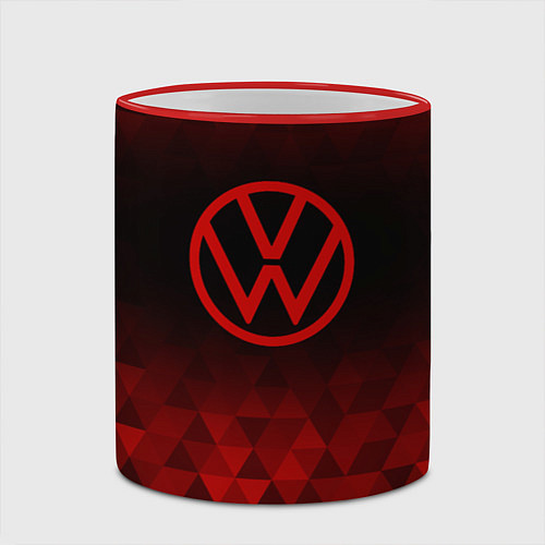 Кружка цветная Volkswagen red poly / 3D-Красный кант – фото 2