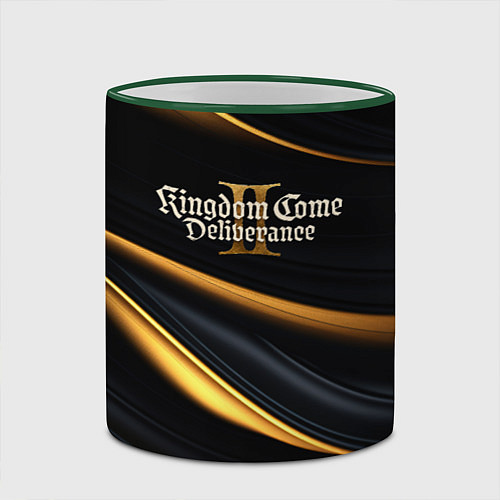 Кружка цветная Kingdom Come Deliverance 2 black and gold / 3D-Зеленый кант – фото 2