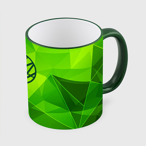 Кружка цветная Stray Kids green poly / 3D-Зеленый кант – фото 1