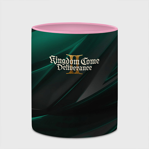 Кружка цветная Kingdom Come Deliverance 2 green black / 3D-Белый + розовый – фото 2