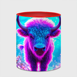 Кружка 3D Белый буйвол, цвет: 3D-белый + красный — фото 2