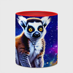Кружка 3D Лемур и звездная ночь, цвет: 3D-белый + красный — фото 2