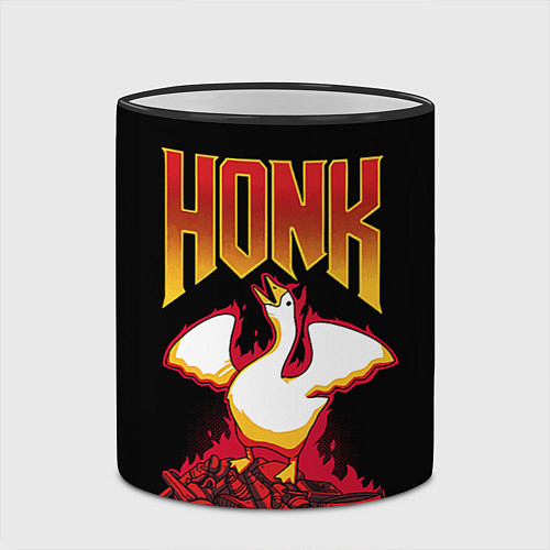 Кружка цветная Goose - honk / 3D-Черный кант – фото 2