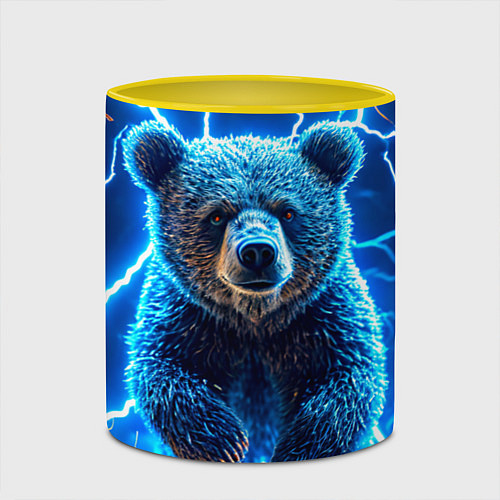 Кружка цветная Медведь и молния / 3D-Белый + желтый – фото 2