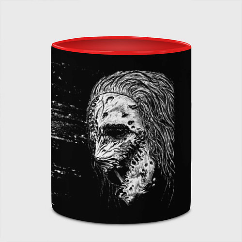 Кружка цветная Слипкнот кори / 3D-Белый + красный – фото 2