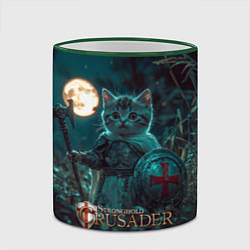Кружка 3D Stronghold Crusader котенок рыцарь, цвет: 3D-зеленый кант — фото 2
