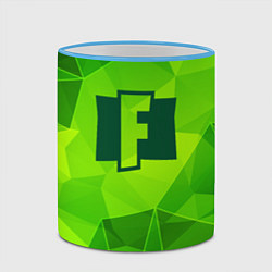 Кружка 3D Fortnite green poly, цвет: 3D-небесно-голубой кант — фото 2