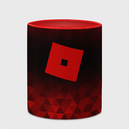 Кружка цветная Roblox red poly / 3D-Белый + красный – фото 2