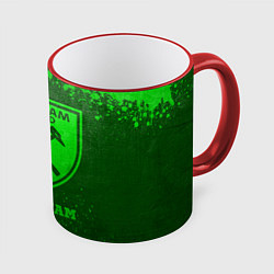 Кружка 3D West Ham - green gradient, цвет: 3D-красный кант