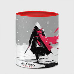 Кружка 3D Assassins Creed winter ninja, цвет: 3D-белый + красный — фото 2