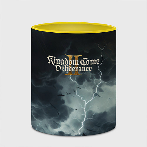 Кружка цветная Kingdom Come Deliverance 2 логотип игры / 3D-Белый + желтый – фото 2