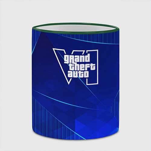 Кружка цветная GTA6 blue poly / 3D-Зеленый кант – фото 2