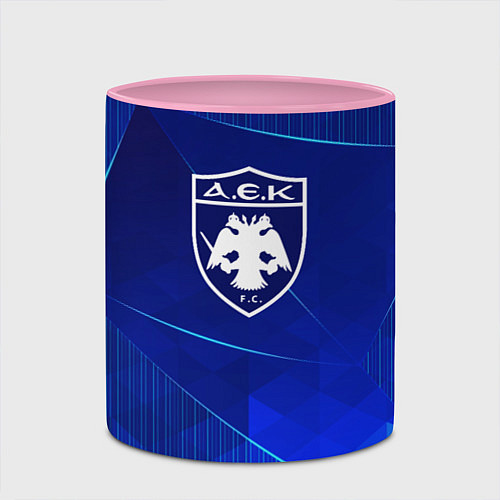 Кружка цветная AEK Athens blue poly / 3D-Белый + розовый – фото 2