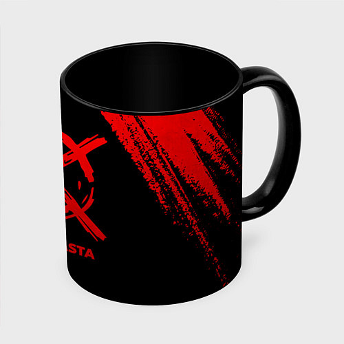 Кружка цветная CreepyPasta - red gradient / 3D-Белый + черный – фото 1