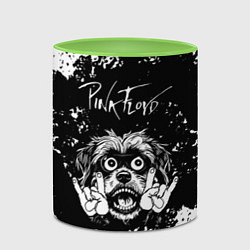 Кружка 3D Pink Floyd рок пес, цвет: 3D-белый + светло-зеленый — фото 2